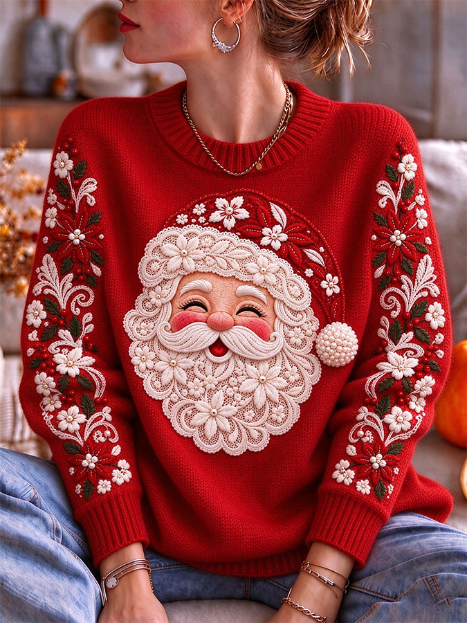 Women'S Santa Claus Round Neck Top