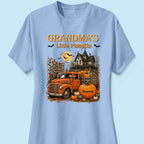 Retro Vintage Farmhouse Halloween Town Style Grandma's Little Pumpkins Truck - Personalized Shirt - Halloween Gift For Grandma