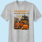 Retro Vintage Farmhouse Halloween Town Style Grandma's Little Pumpkins Truck - Personalized Shirt - Halloween Gift For Grandma