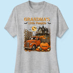 Retro Vintage Farmhouse Halloween Town Style Grandma's Little Pumpkins Truck - Personalized Shirt - Halloween Gift For Grandma