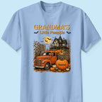 Retro Vintage Farmhouse Halloween Town Style Grandma's Little Pumpkins Truck - Personalized Shirt - Halloween Gift For Grandma