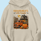 Retro Vintage Farmhouse Halloween Town Style Grandma's Little Pumpkins Truck - Personalized Shirt - Halloween Gift For Grandma