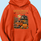 Retro Vintage Farmhouse Halloween Town Style Grandma's Little Pumpkins Truck - Personalized Shirt - Halloween Gift For Grandma