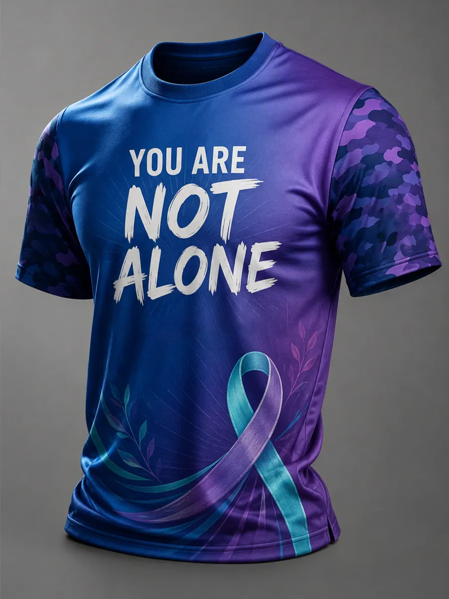 Men’s Suicide Prevention Awareness Printed T-Shirt