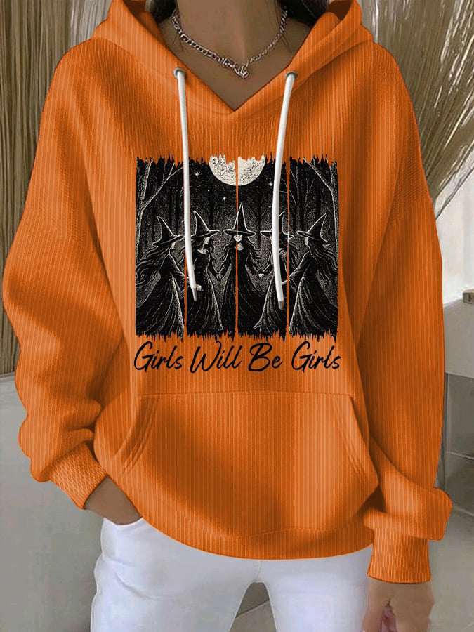 🔥Buy 2 Get 10% Off🔥Women's Vintage Girls Will Be Girls Witch Print Casual Sweatshirt