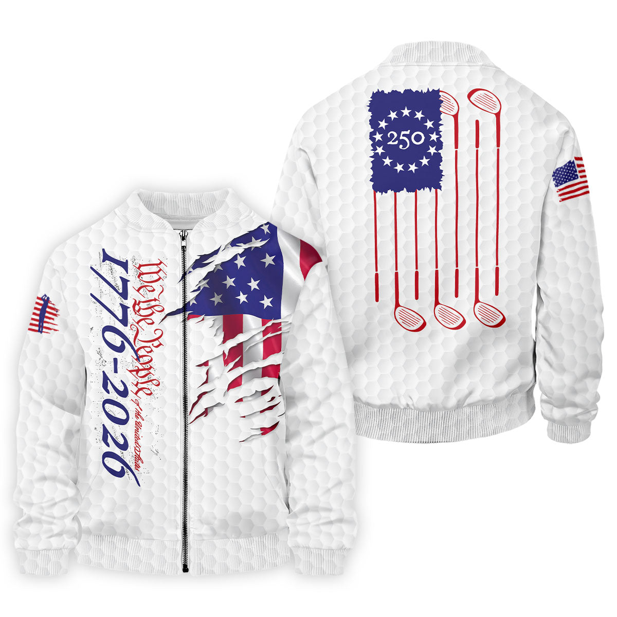 We The People Golf Tops For Men, 250 Years Of America Golf Shirt, 4th Of July Polo Shirts For Men