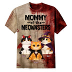 Mommy Daddy Of The Meownsters Cats - Personalized Shirt - Halloween Gift For Cat Lovers