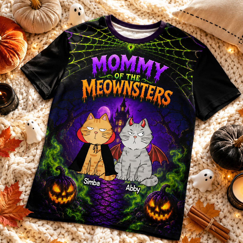 Spooky Cat Mom - Personalized Shirt - Halloween Gift For Cat Moms, Wife