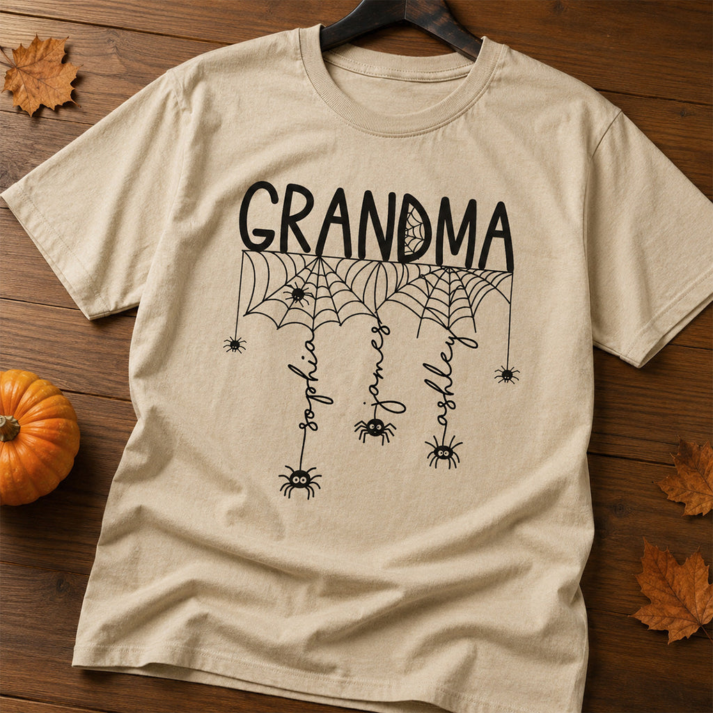 Halloween Grandma Mom Spooky Spiders - Personalized Shirt