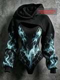 3D Cutout Hooded Waist Slim Bodysuit