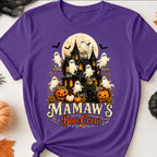 Grandma's Boo Crew Halloween Haunted House - Personalized Light Color Shirt - Gift for Grandma