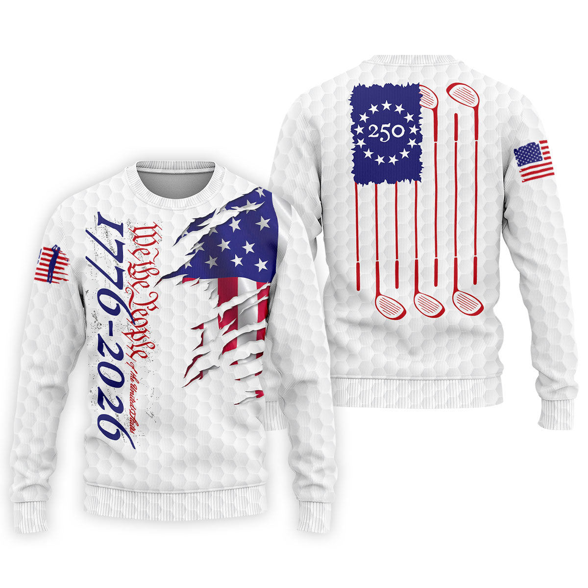 We The People Golf Tops For Men, 250 Years Of America Golf Shirt, 4th Of July Polo Shirts For Men