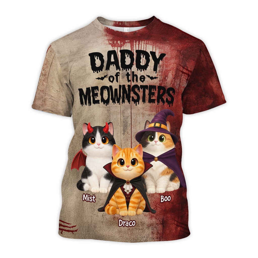 Mommy Daddy Of The Meownsters Cats - Personalized Shirt - Halloween Gift For Cat Lovers