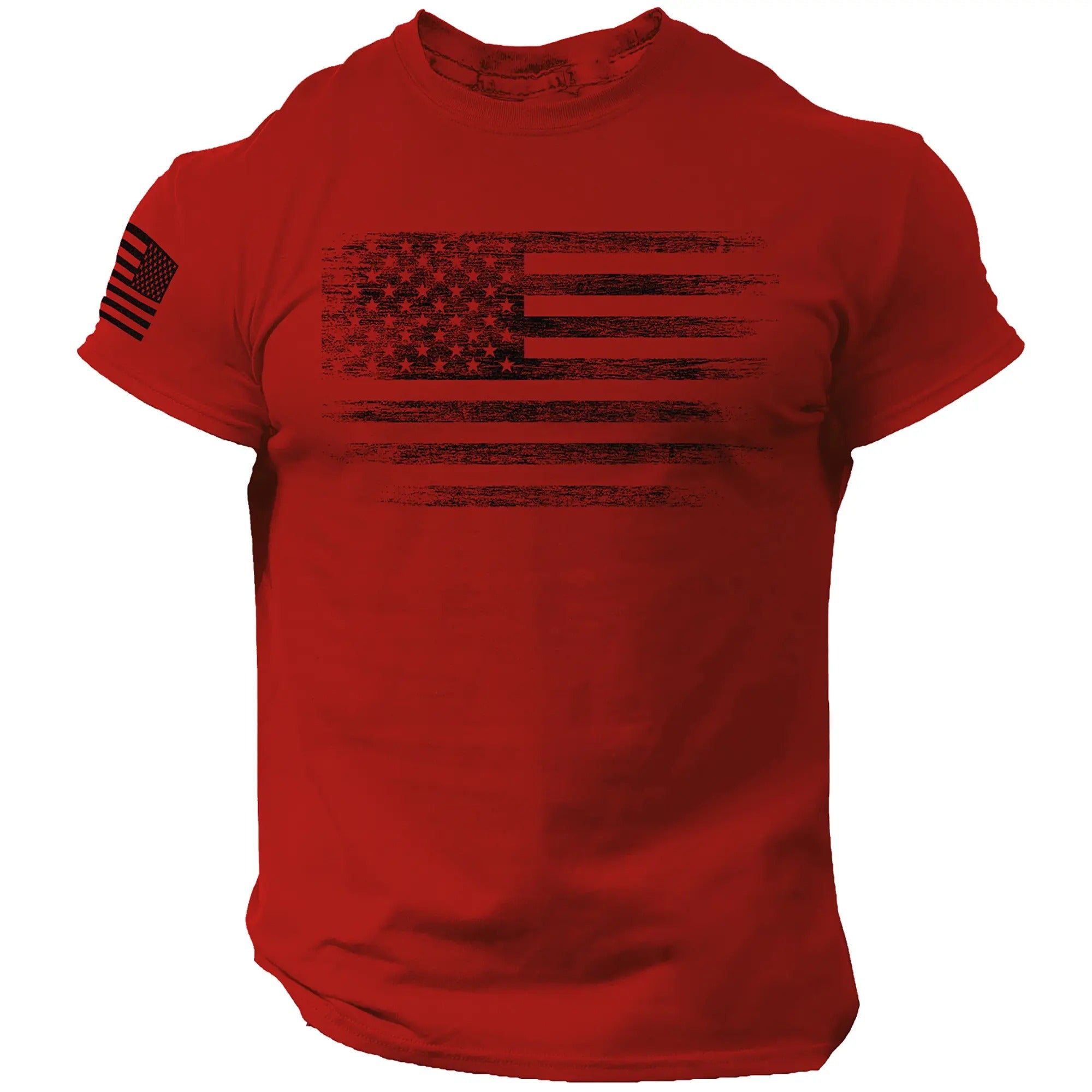 USA Distressed Flag 100% Cotton T-Shirt
