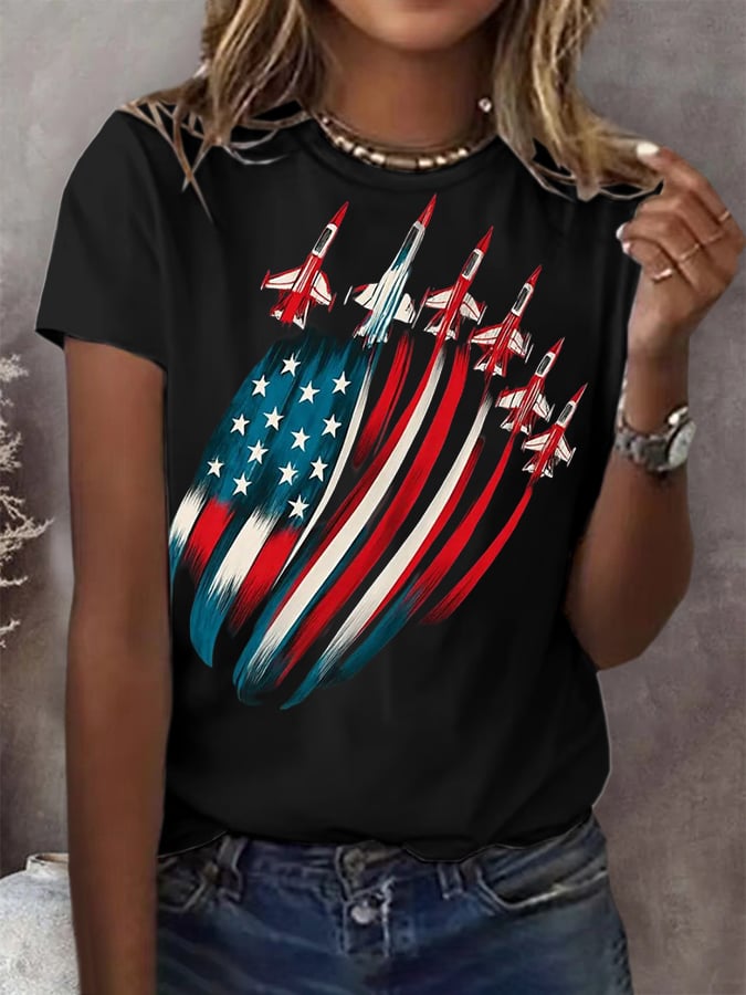 Women's Vintage Flag Print T-Shirt