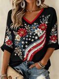 Patriotic Pattern Comfortable  Top