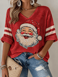 Women's Casual Printed Waffle Top