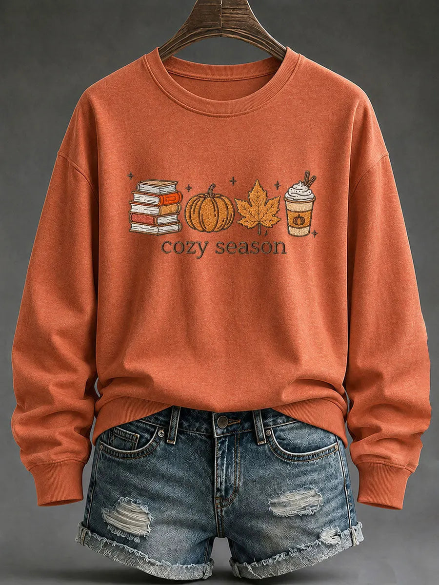 Women's Cozy Season Printed Casual Sweatshirt