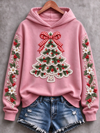 Women'S Christmas Tree Printed Casual Hoodie