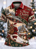 Men's Christmas Print Polo Shirt