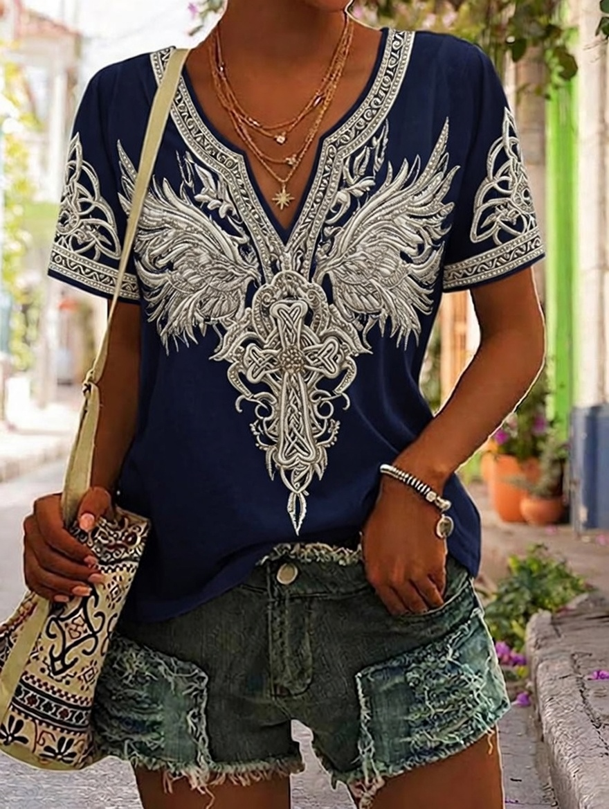 Women'S Faith Printed Casual Retro Style Top