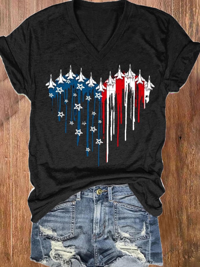 Women's Independence Day Design Printed T-Shirt