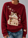 Damen-Sweatshirt mit weihnachtlichem Print