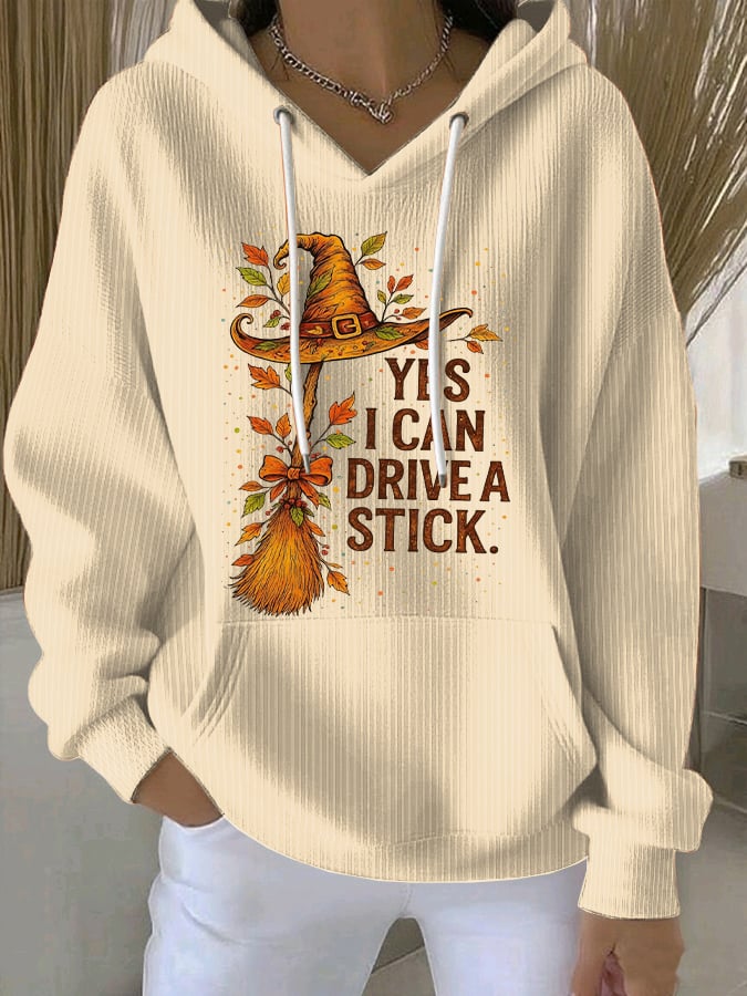 🔥HOT SALE🔥Women's Yes I Can Drive A Stick Print Casual Sweatshirt
