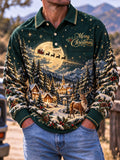 Men's Christmas Art Printed Tops