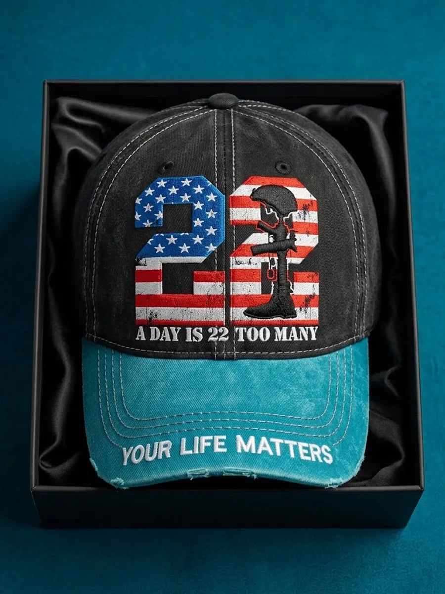 22 A Day Veteran Suicide Prevention Awareness Baseball Cap