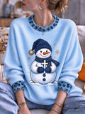 Women's Christmas Print Casual Knit Top