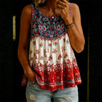 Women's American Flowers Printed Tank Top