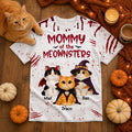 Horror Theme Mommy Daddy Of The Meownsters Cats - Personalized Shirt - Halloween Gift For Cat Lovers