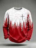 Men's Christmas Faith Print  Waffle Sweatshirt