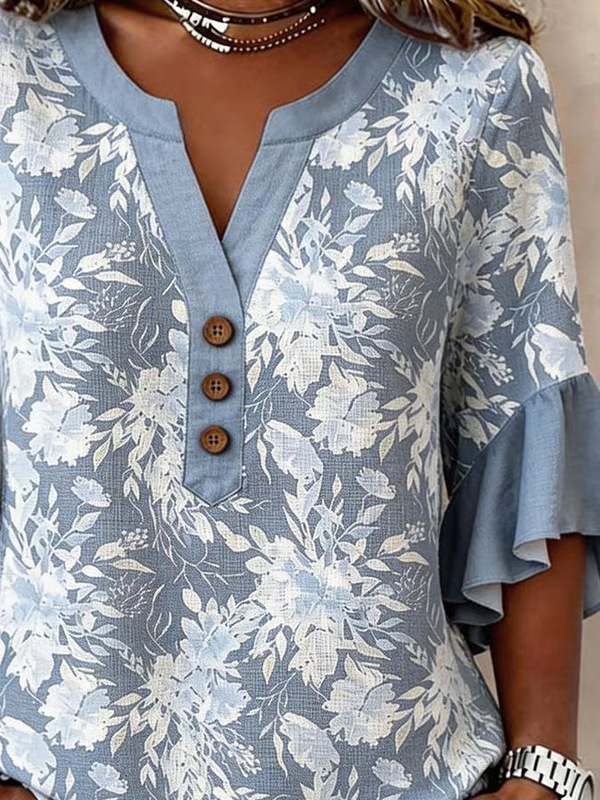 Women'S Plant Flower Printed Top