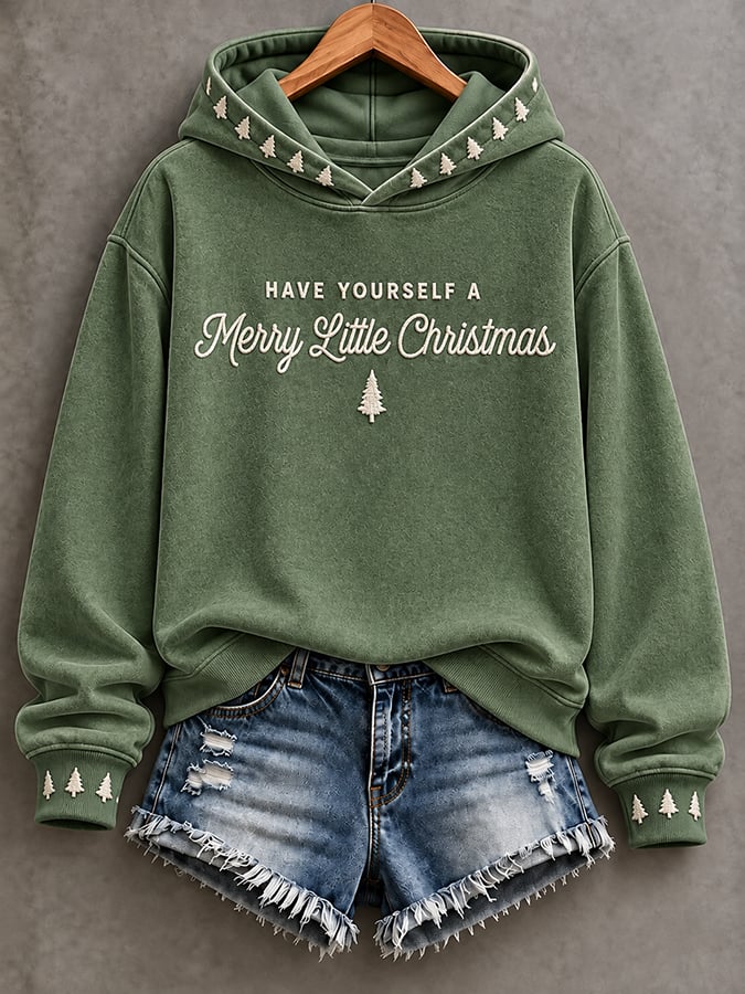 Women's Have Yourself A Merry Little Christmas Print Casual Sweatshirt