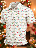 Men's Casual Christmas Print Polo Shirt