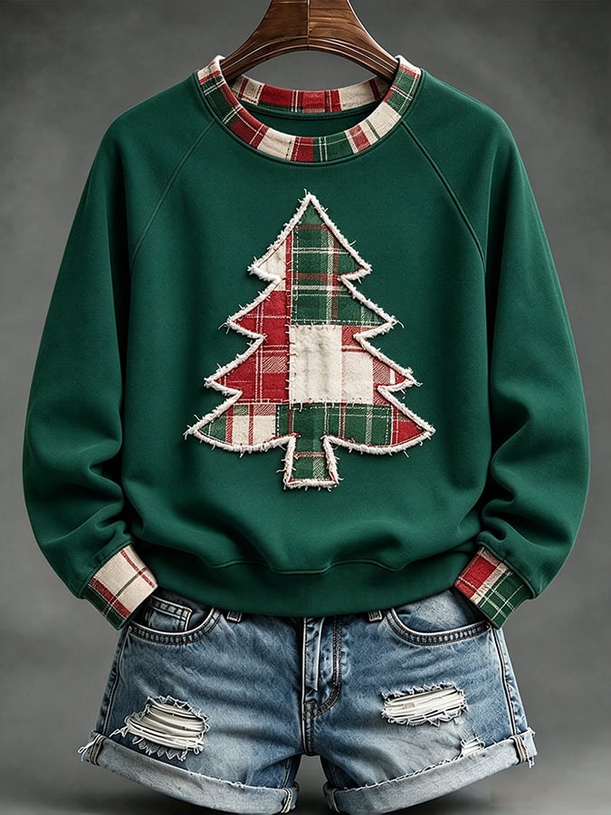 Women'S Christmas-Themed Printed Sweatshirt