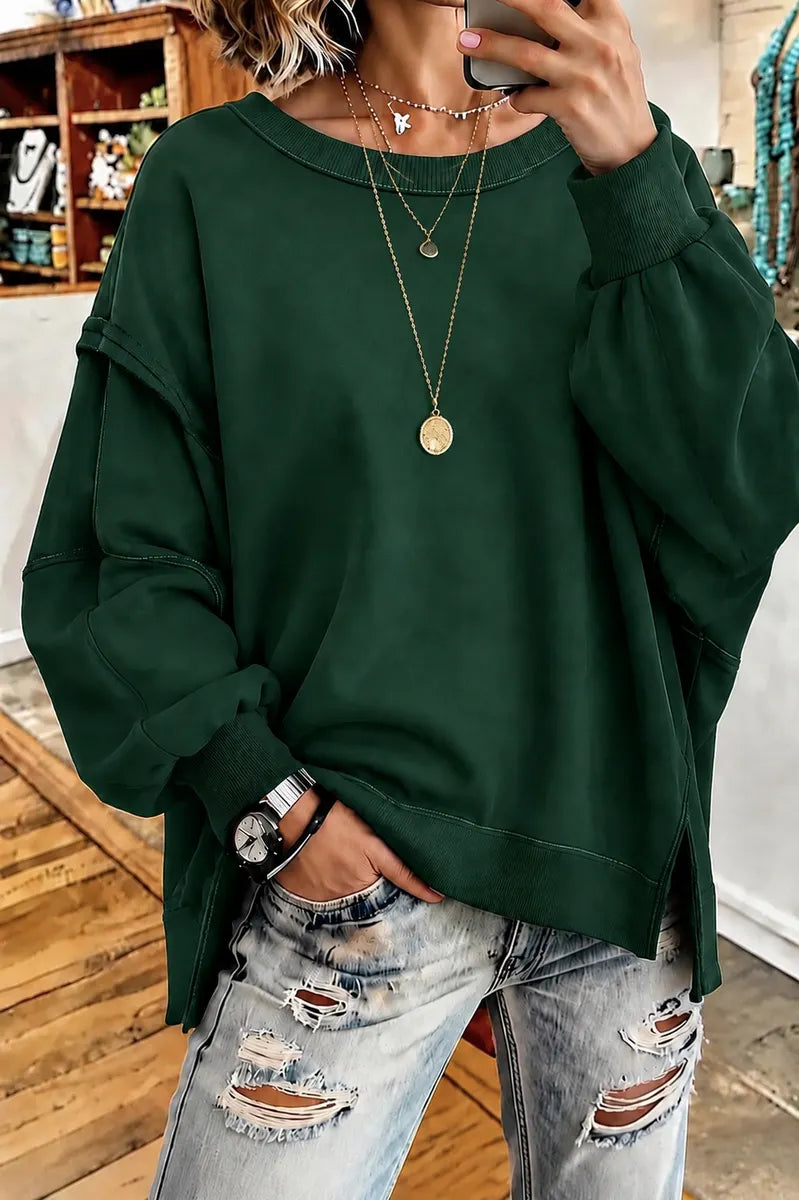 Womens Oversized Crewneck Sweatshirts Casual Long Sleeve Shirts Loose Fit Hoodies