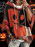 Women'S Halloween Pumpkin Print Hoodie