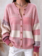 Women'S Color Blocking Retro Cardigan