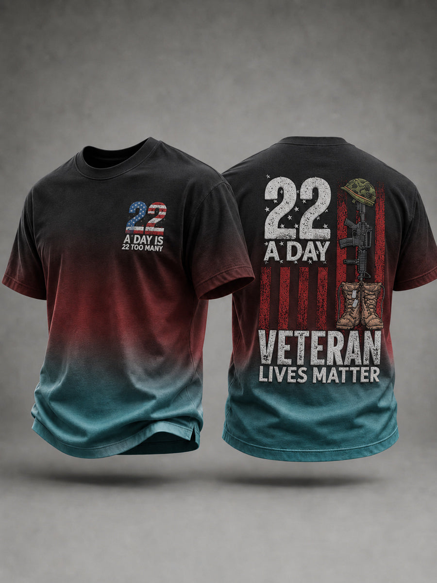 Men’s Veteran Suicide Awareness Printed T-Shirt