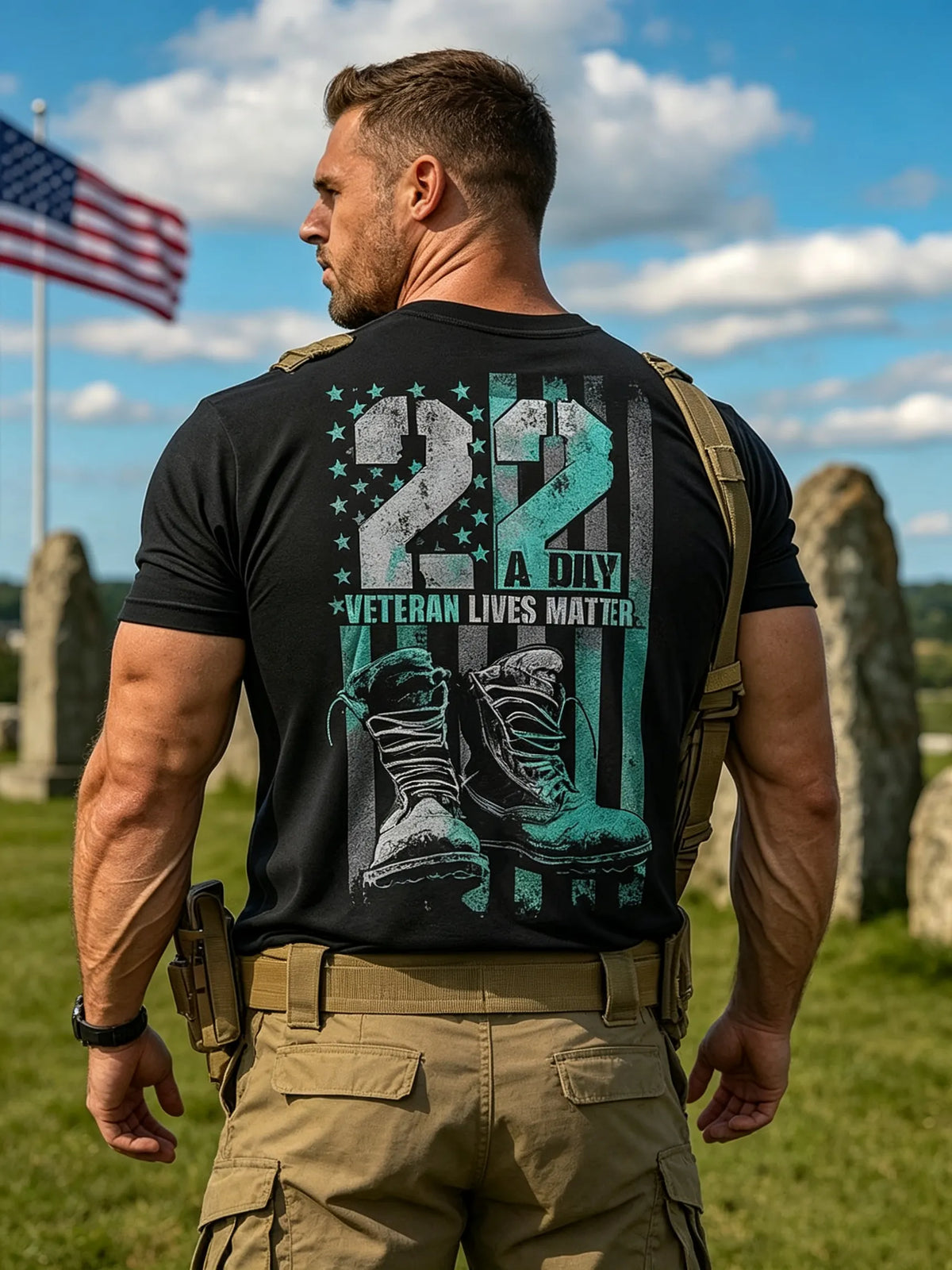 22 Veterans Casual Prints T-Shirt