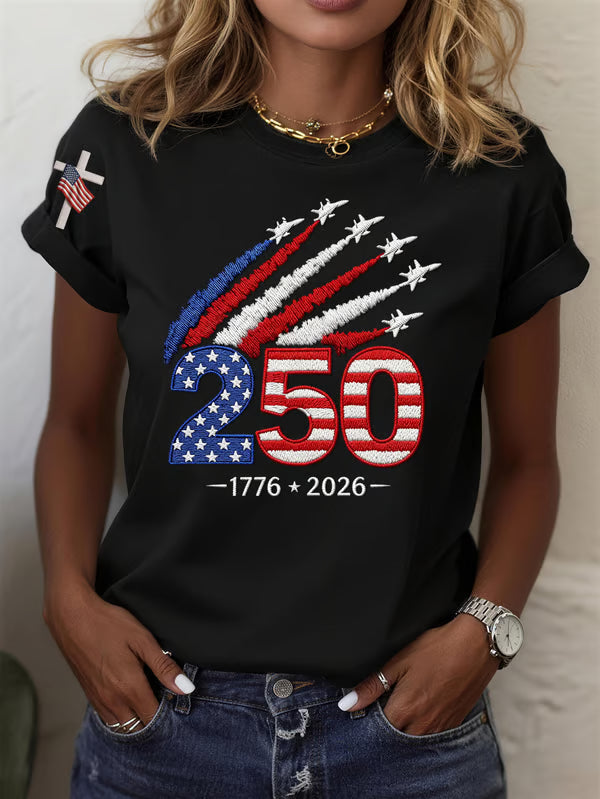 Women's 250th Anniversary Of The United States Printed Round neck Top