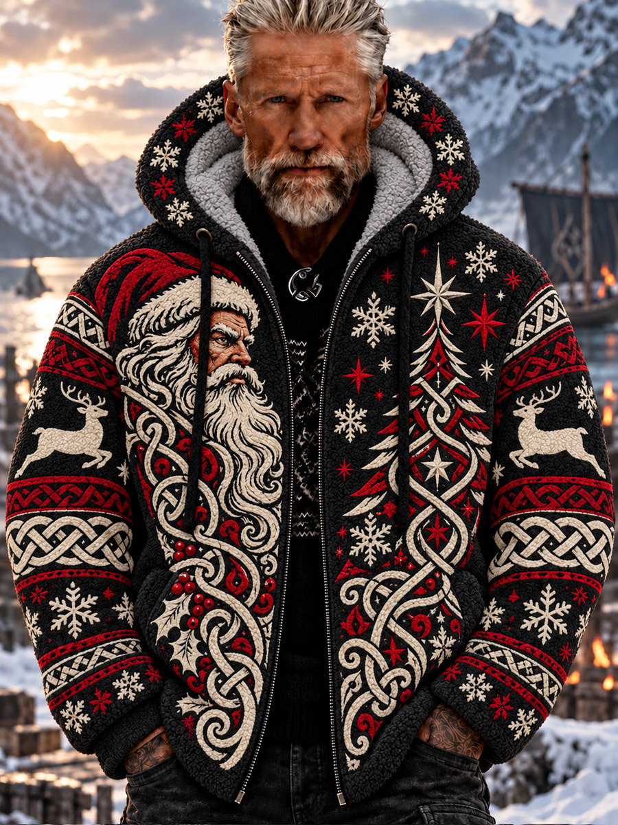 Men's Nordic Viking Christmas Flannel Jacket