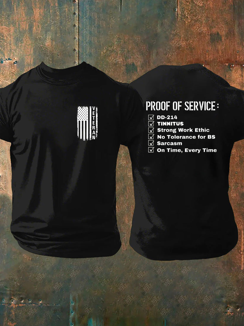 Veteran Proof Of Service Pattern100% Cotton T-Shirt