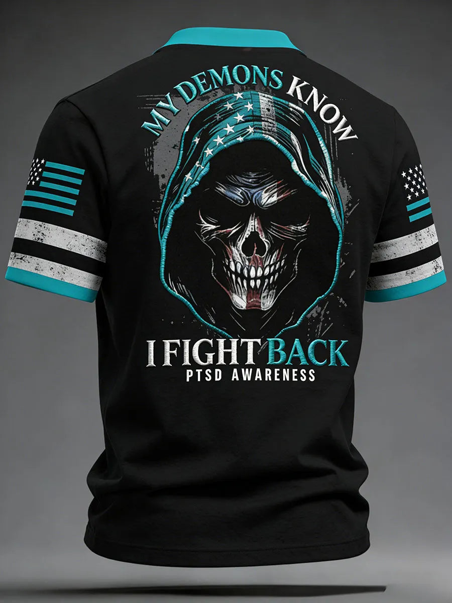 Men's PTSD Awareness Veteran Printed T-shirt