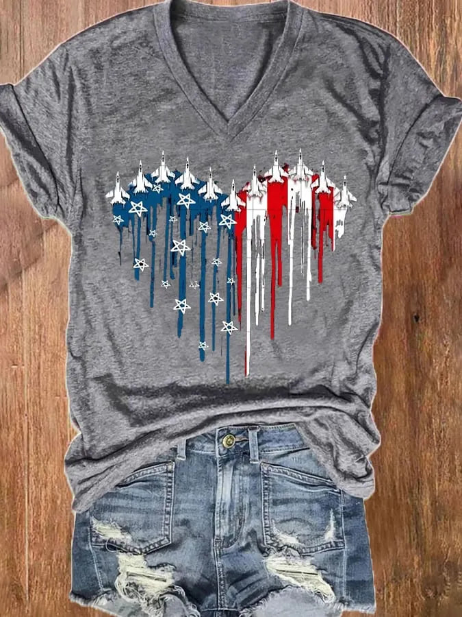 Women's Independence Day Design Printed T-Shirt
