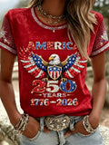 American 250th Anniversary Rhinestone Design Women's T-Shirt