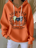 🔥HOT SALE🔥Women's Salem Witch Cocktail Club Spellbinding Cocktails Print Casual Hooded Sweatshirt
